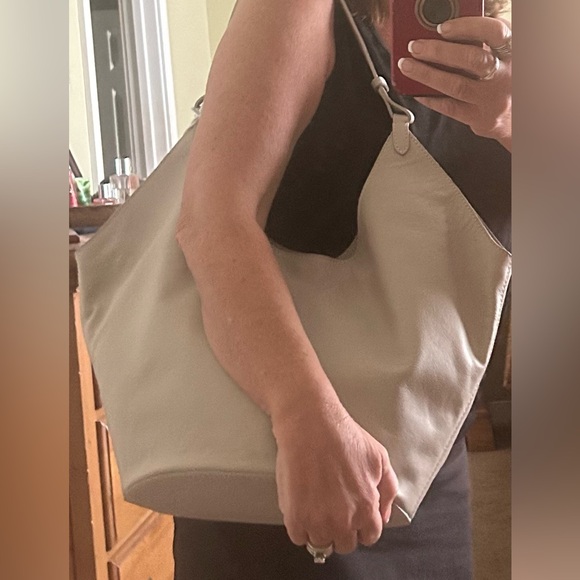 VIOLA CASTELLANI Granite Made In Italy Leather Oval Bottom Hobo Handbag - Picture 2 of 9